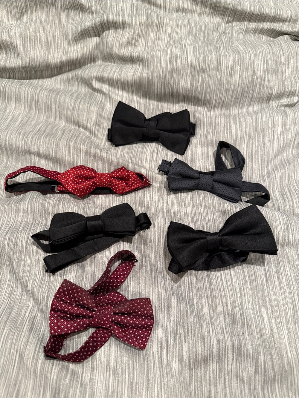 Assorted Men's Pre-Tied Bow Ties in Black and Burgundy
